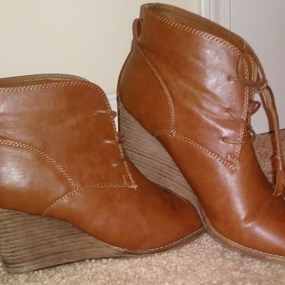 Women's Wedge Booties - Brown Size 11 - Picture 2 of 5